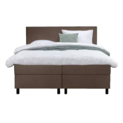 Boxspring Liv egaal - bruin - 160x200 cm - ronde poot