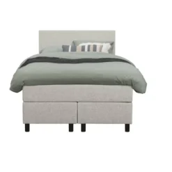Boxspring Liv egaal - ecru - 120x200 cm - ronde poot