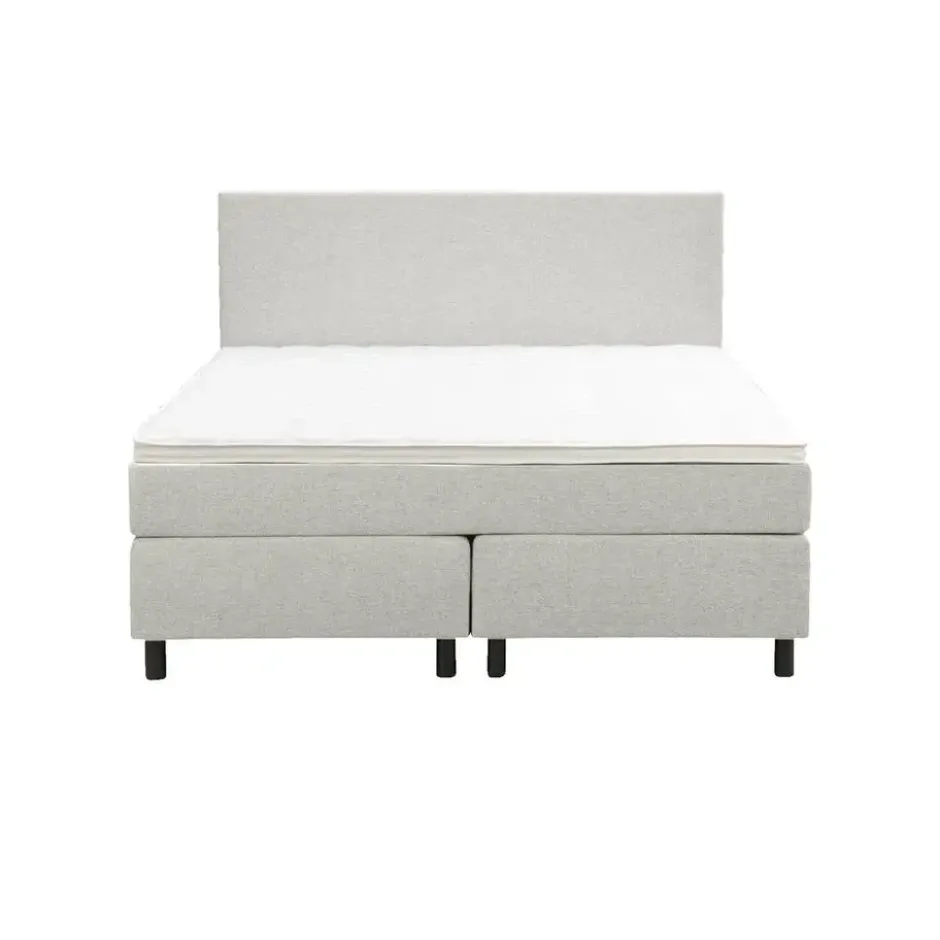 Boxspring Liv egaal - ecru - 140x200 cm - ronde poot