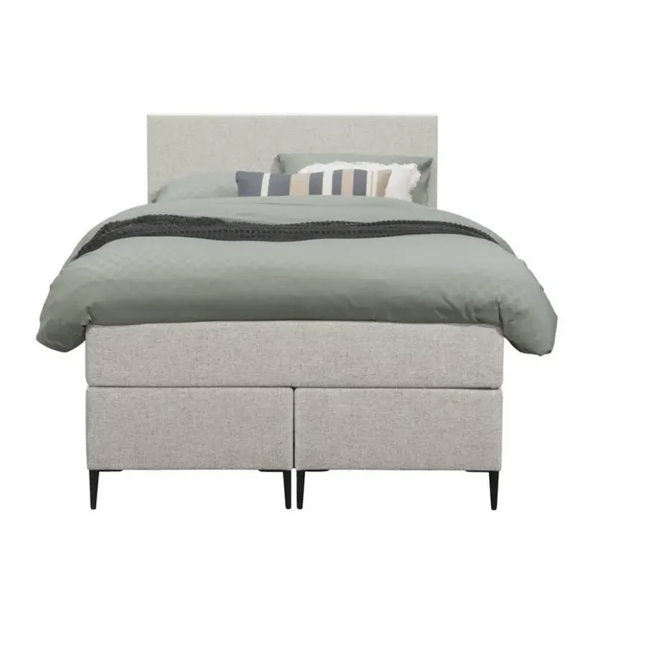 Boxspring Liv egaal - ecru - 120x200 cm - slanke poot