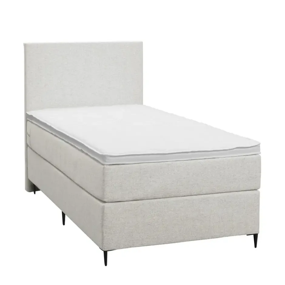 Boxspring Liv egaal - ecru - 90x200 cm - slanke poot