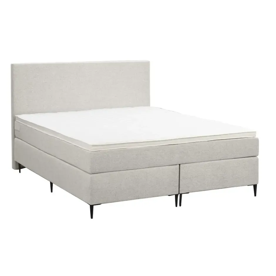 Boxspring Liv egaal - ecru - 140x200 cm - slanke poot