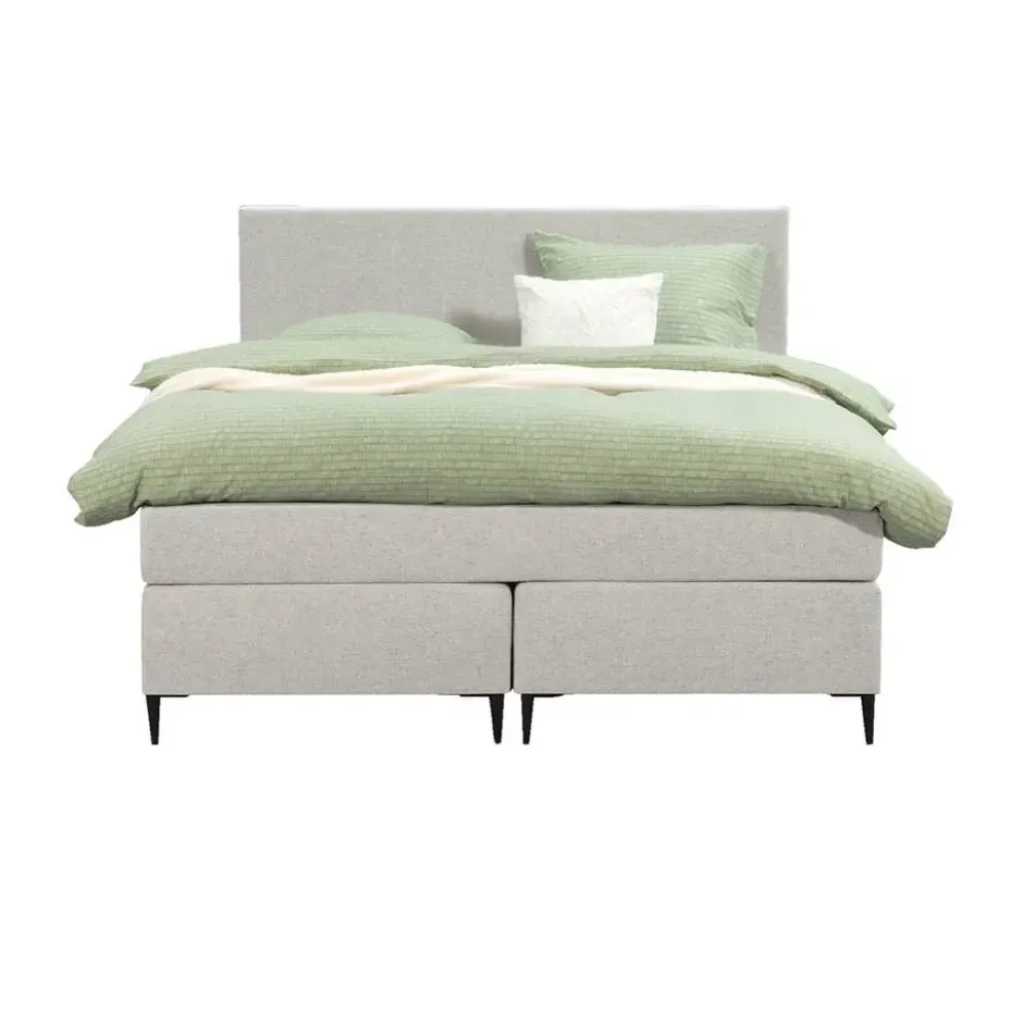 Boxspring Liv egaal - ecru - 140x200 cm - slanke poot
