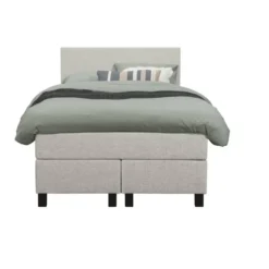 Boxspring Liv egaal - ecru - 120x200 cm - vierkante poot