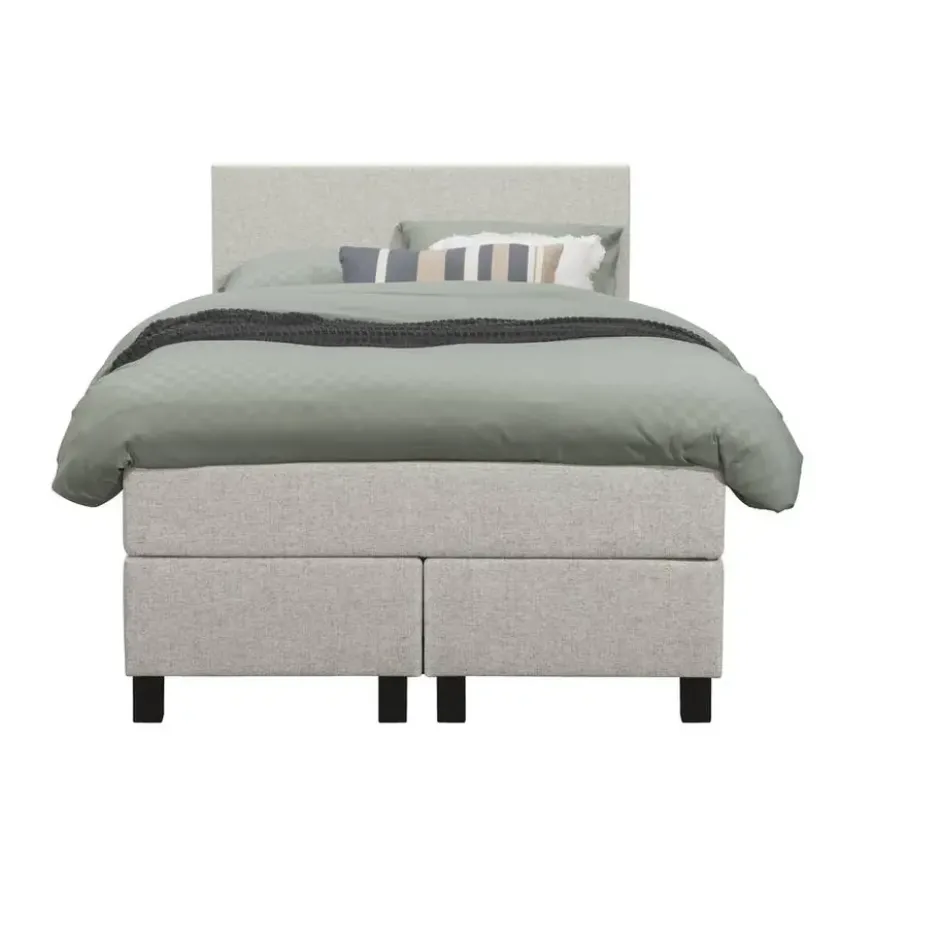 Boxspring Liv egaal - ecru - 120x200 cm - vierkante poot