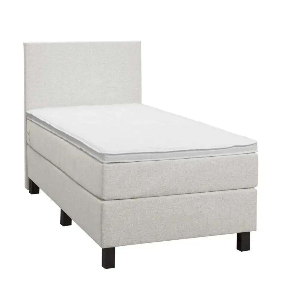 Boxspring Liv egaal - ecru - 90x200 cm - vierkante poot