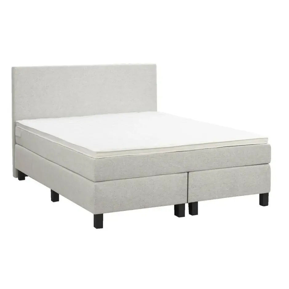Boxspring Liv egaal - ecru - 140x200 cm - vierkante poot