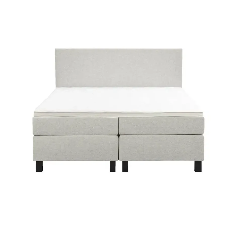 Boxspring Liv egaal - ecru - 160x200 cm - vierkante poot