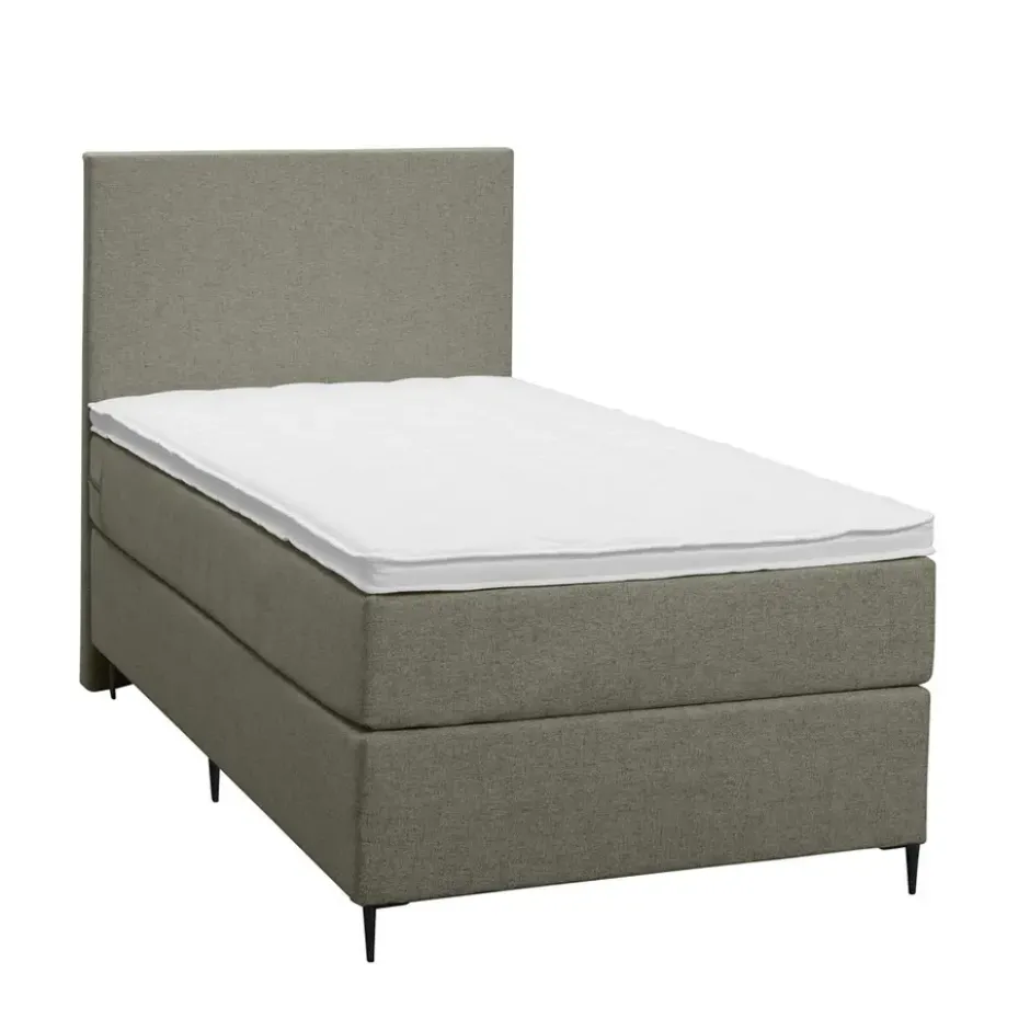 Boxspring Liv egaal - groen - 90x200 cm - slanke poot