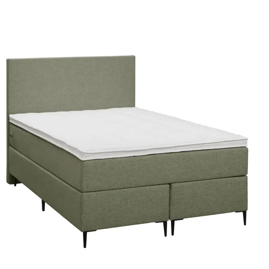 Boxspring Liv egaal - groen - 120x200 cm - slanke poot