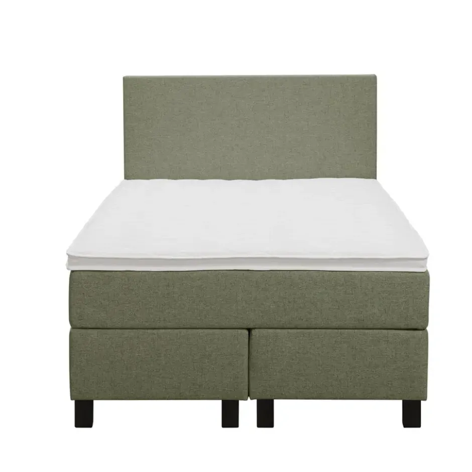 Boxspring Liv egaal - groen - 120x200 cm - vierkante poot