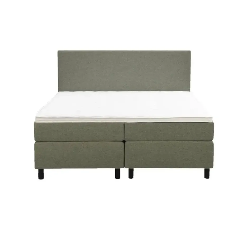 Boxspring Liv egaal - groen - 180x200 cm - ronde poot