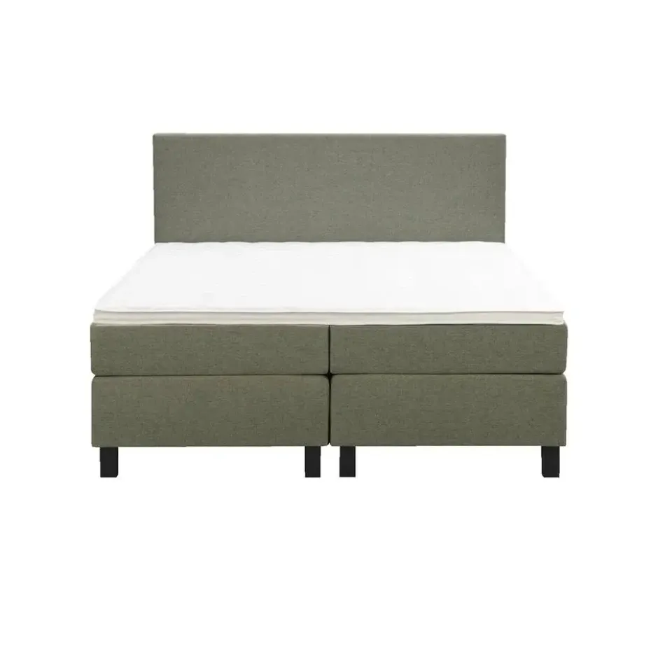 Boxspring Liv egaal - groen - 160x200 cm - vierkante poot