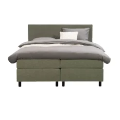 Boxspring Liv egaal - groen - 160x200 cm - ronde poot
