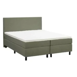 Boxspring Liv egaal - groen - 160x200 cm - ronde poot
