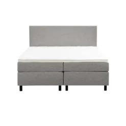 Boxspring Liv egaal - lichtgrijs - 160x200 cm - ronde poot