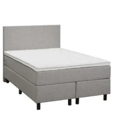 Boxspring Liv egaal - lichtgrijs - 120x200 cm - ronde poot