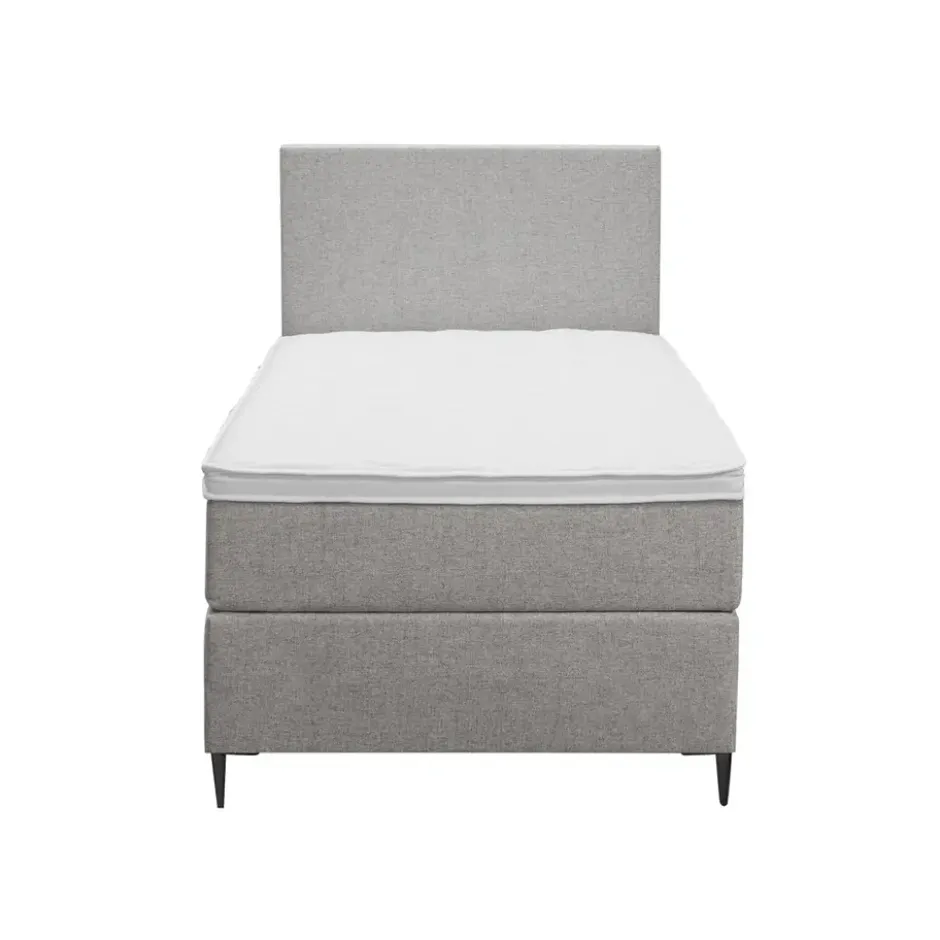 Boxspring Liv egaal - lichtgrijs - 90x200 cm - slanke poot