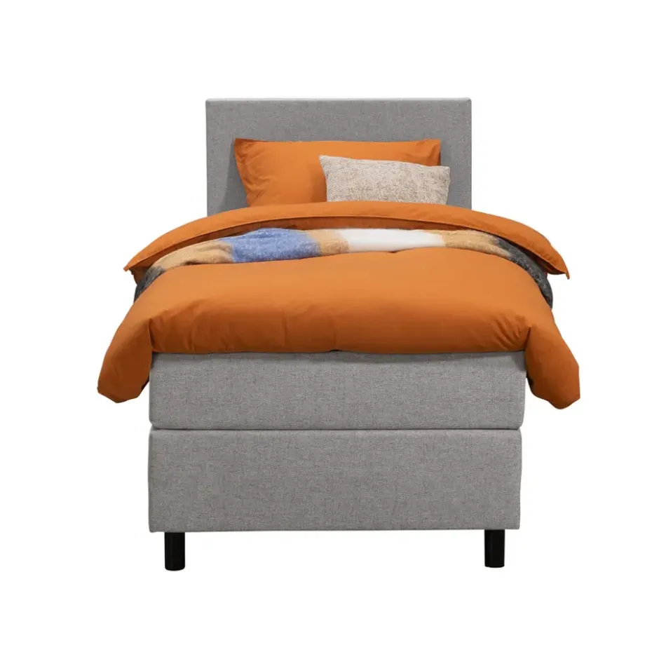 Boxspring Liv egaal - lichtgrijs - 90x200 cm - ronde poot