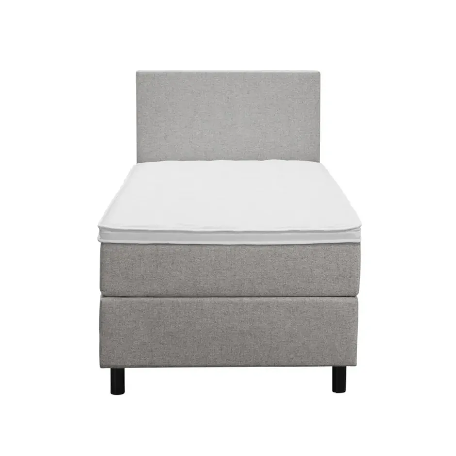 Boxspring Liv egaal - lichtgrijs - 90x200 cm - ronde poot
