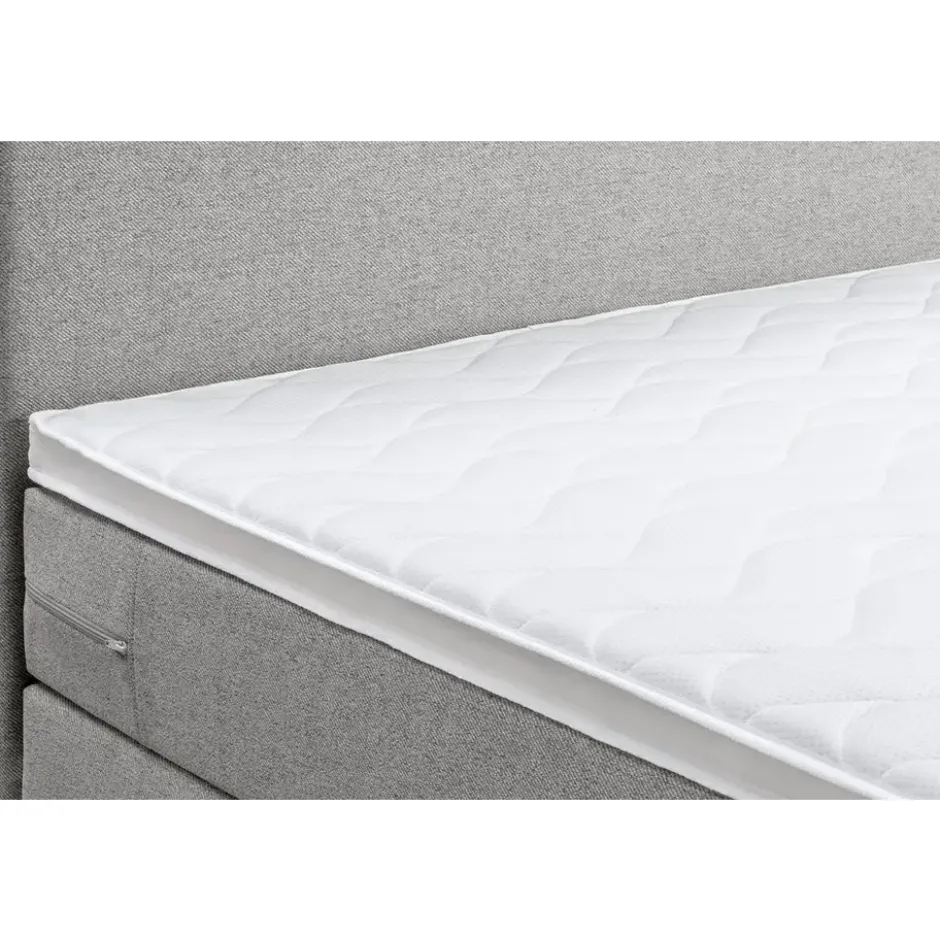 Boxspring Liv egaal - lichtgrijs - 90x200 cm - ronde poot