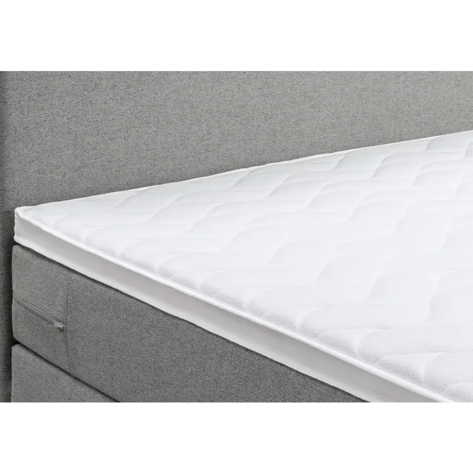 Boxspring Liv egaal - lichtgrijs - 90x200 cm - vierkante poot