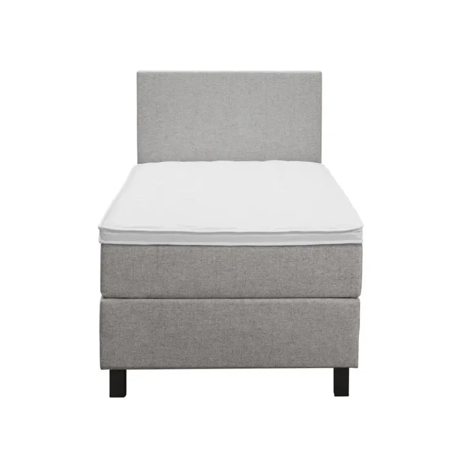 Boxspring Liv egaal - lichtgrijs - 90x200 cm - vierkante poot