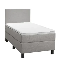 Boxspring Liv egaal - lichtgrijs - 90x200 cm - vierkante poot