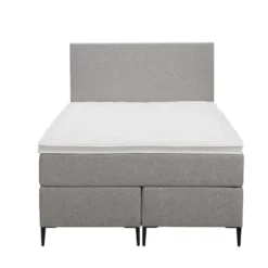 Boxspring Liv egaal - lichtgrijs - 120x200 cm - slanke poot