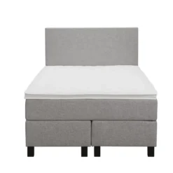 Boxspring Liv egaal - lichtgrijs - 120x200 cm - vierkante poot