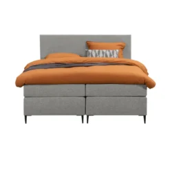 Boxspring Liv egaal - lichtgrijs - 180x200 cm - slanke poot