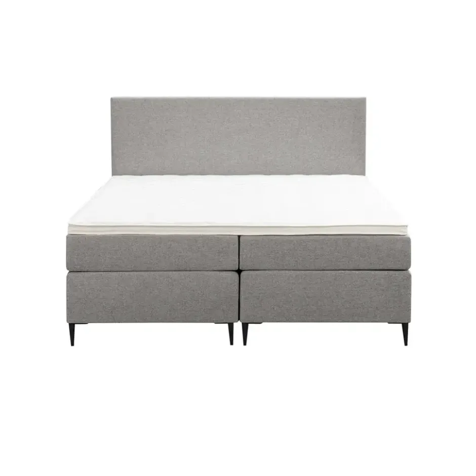 Boxspring Liv egaal - lichtgrijs - 180x200 cm - slanke poot