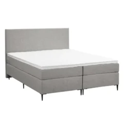 Boxspring Liv egaal - lichtgrijs - 180x200 cm - slanke poot