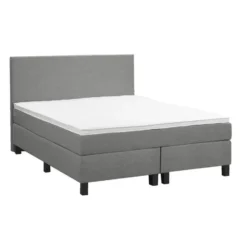 Boxspring Liv egaal - lichtgrijs - 140x200 cm - vierkante poot