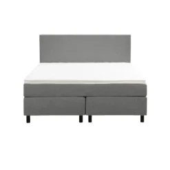 Boxspring Liv egaal - lichtgrijs - 140x200 cm - ronde poot