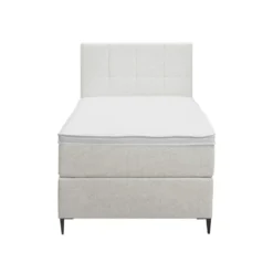 Boxspring Liv geblokt - ecru - 90x200 cm - slanke poot