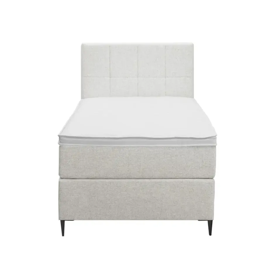 Boxspring Liv geblokt - ecru - 90x200 cm - slanke poot