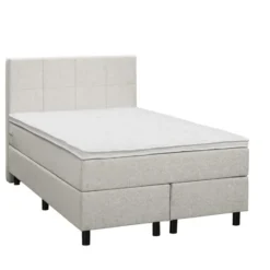 Boxspring Liv geblokt - ecru - 120x200 cm - ronde poot