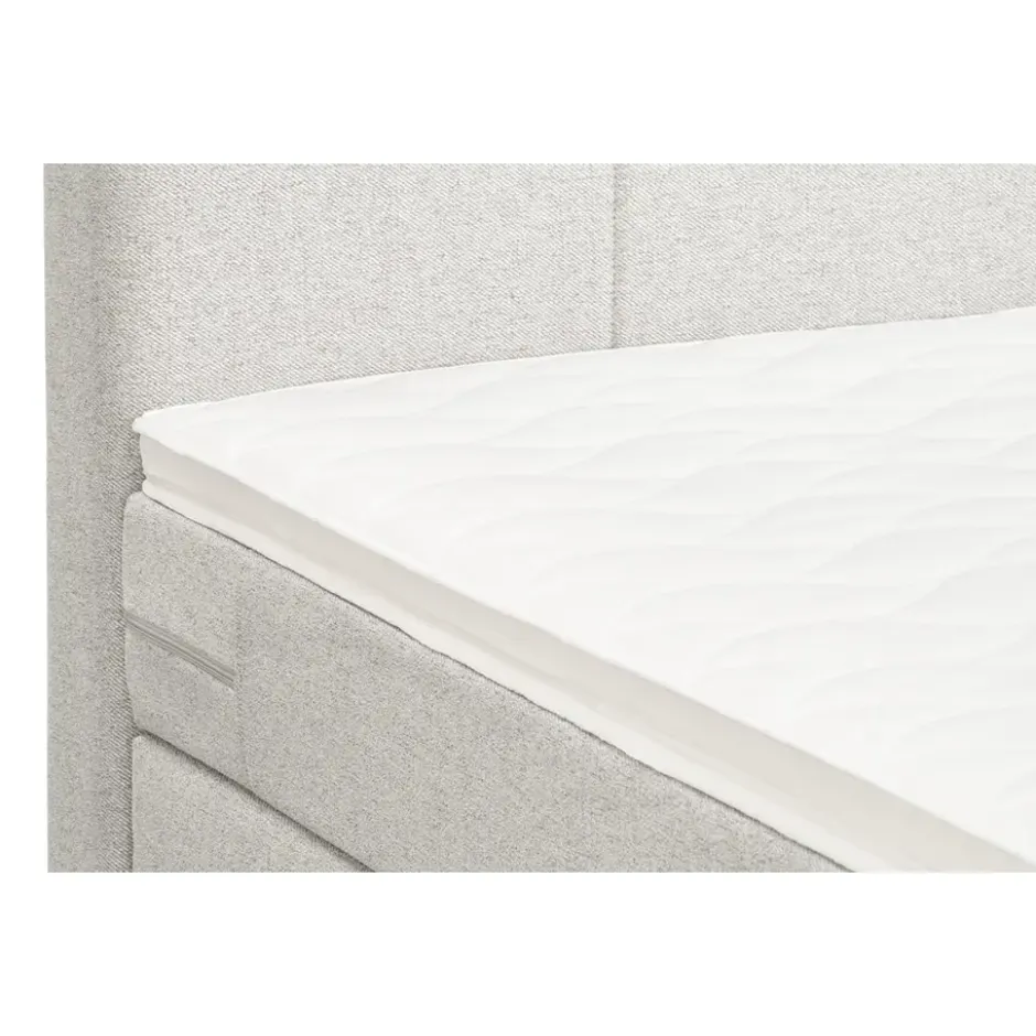 Boxspring Liv geblokt - ecru - 180x200 cm - vierkante poot