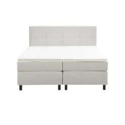 Boxspring Liv geblokt - ecru - 160x200 cm - ronde poot