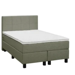 Boxspring Liv geblokt - groen - 120x200 cm - vierkante poot