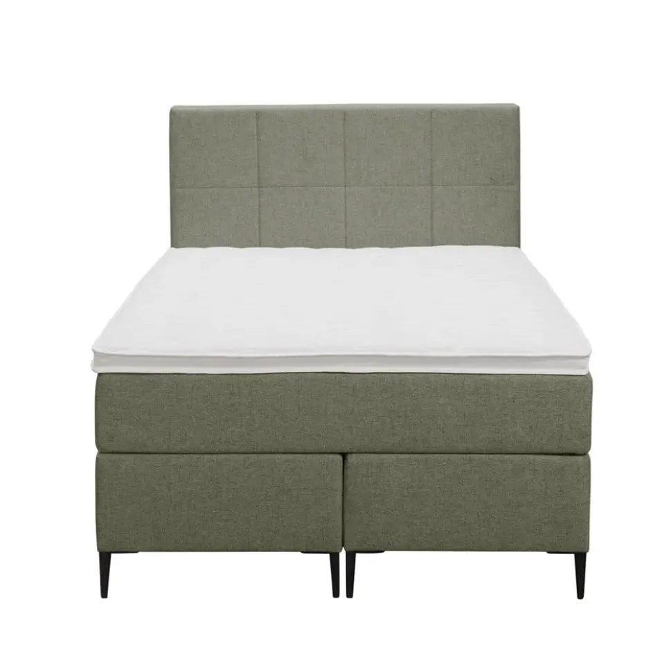 Boxspring Liv geblokt - groen - 120x200 cm - slanke poot