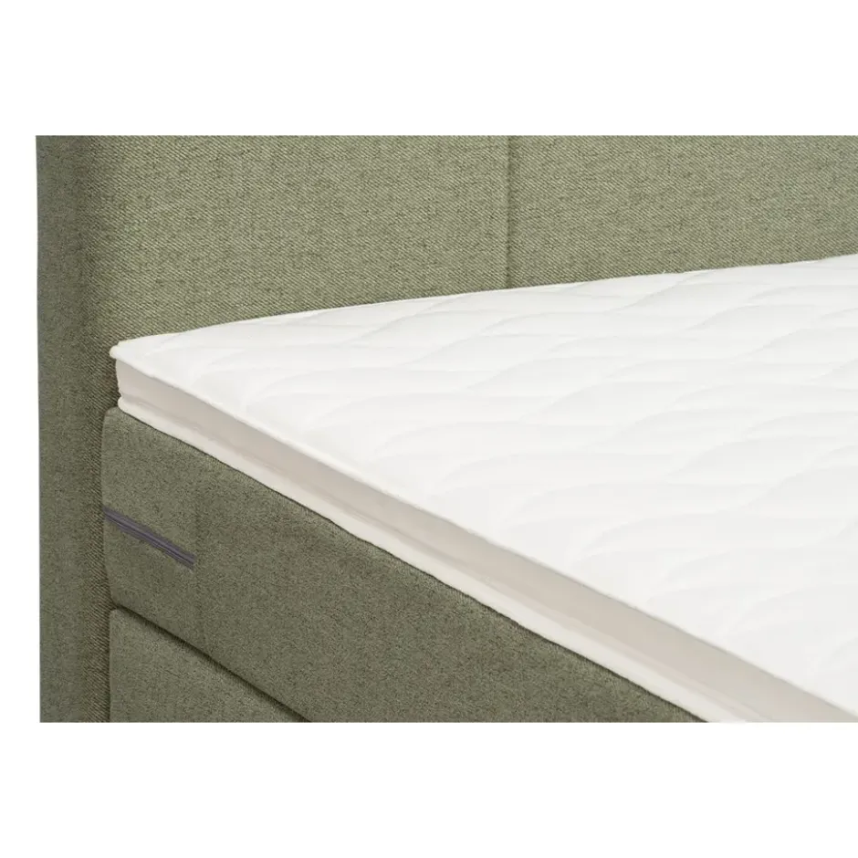 Boxspring Liv geblokt - groen - 90x200 cm - slanke poot