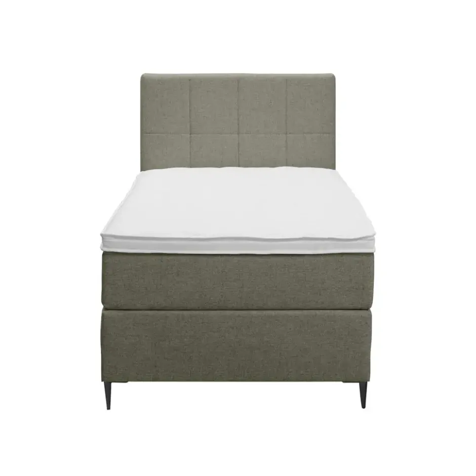 Boxspring Liv geblokt - groen - 90x200 cm - slanke poot