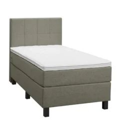 Boxspring Liv geblokt - groen - 90x200 cm - vierkante poot