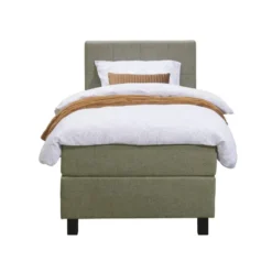 Boxspring Liv geblokt - groen - 90x200 cm - vierkante poot