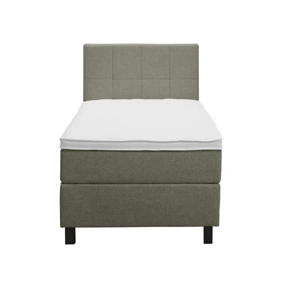 Boxspring Liv geblokt - groen - 90x200 cm - vierkante poot