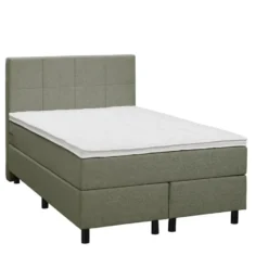 Boxspring Liv geblokt - groen - 120x200 cm - ronde poot