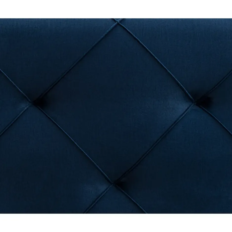 Boxspring Liv geruit - blauw - 140x200 cm - slanke poot