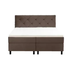 Boxspring Liv geruit - bruin - 180x200 cm - ronde poot